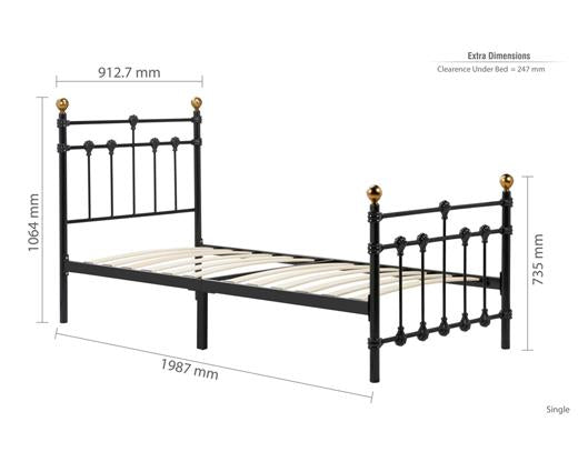 Atlas Single Bed - Black