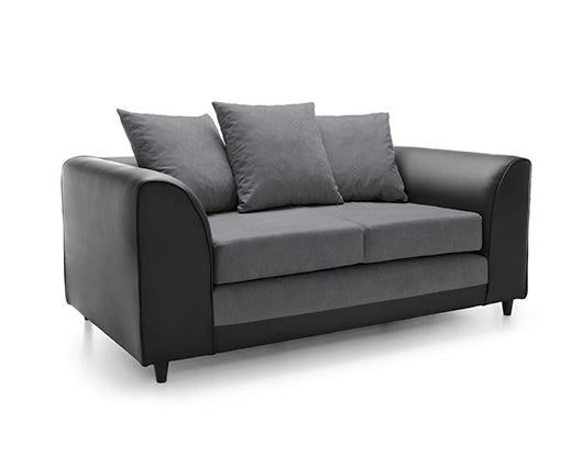 Dylan 2 Seater Sofa- Black & Charcoal