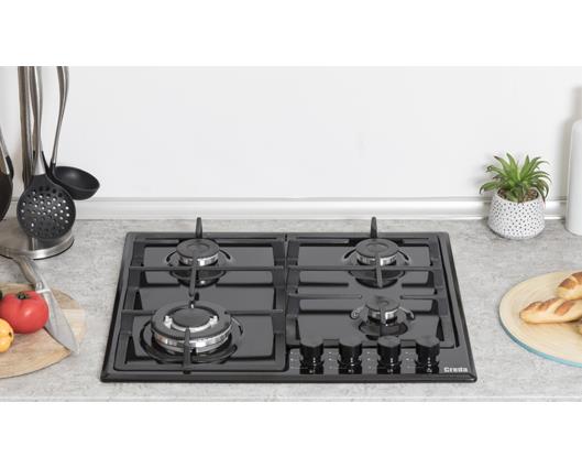 Creda C60GFCWBL Black 60cm Gas Hob With Wok Burner