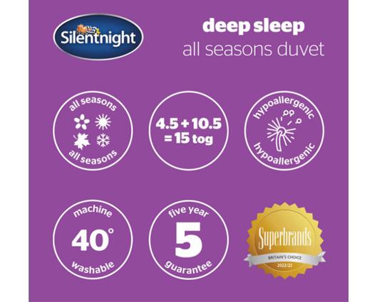 Double - Silentnight Deep Sleep All Seasons Duvet � 4.5 tog + 10.5 tog