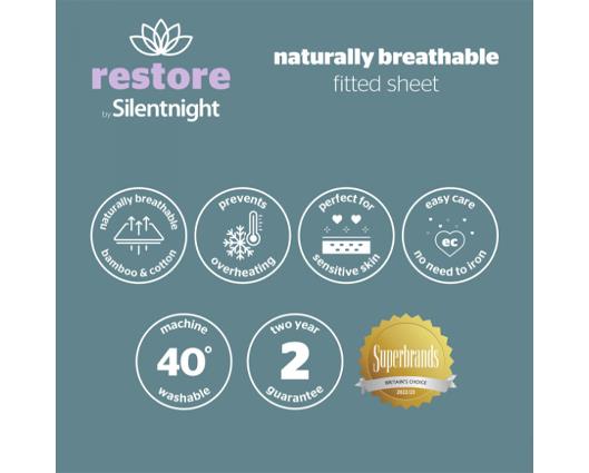 King - Silentnight Restore Natural Breathable Fitted Sheet