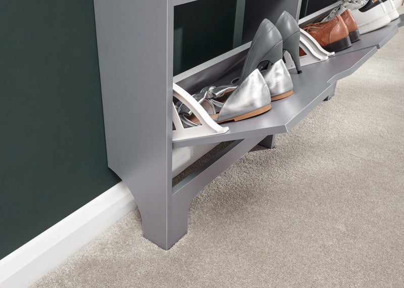 Slim 6 Drawer Shoe Cabinet-Grey