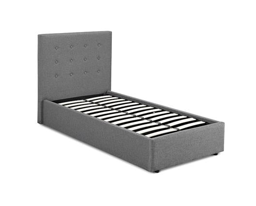 Lucca Plus 3.0 Single Ottoman Bed - Grey