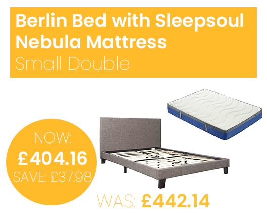 Berlin Bed with SleepSoul Nebula Mattress - Small Double