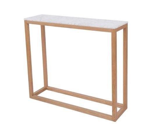 Harlow Console Table Oak-White Marble Top