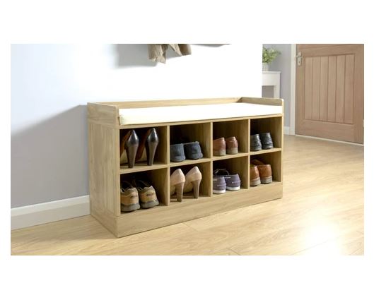 Kayleigh Shoe Bench-Oak