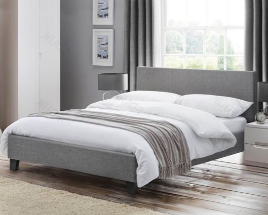 Rialto Light Grey Linen Bed - Single