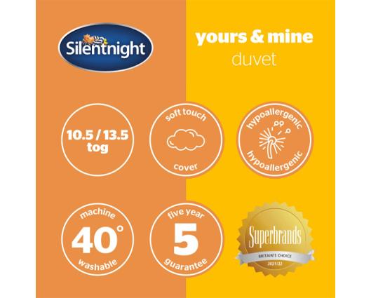 King - Silentnight Yours & Mine Duvets � 10.5 & 13.5 Tog