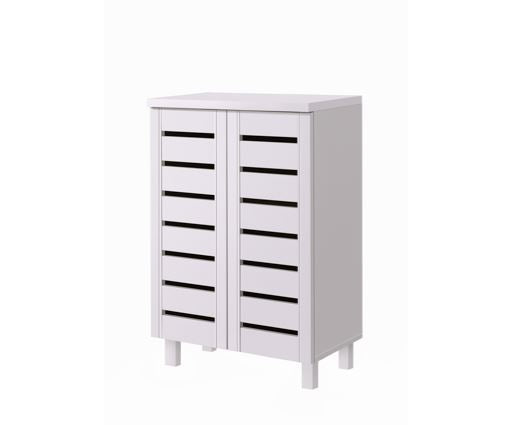 Tall 2 Door Shoe Cabinet-White