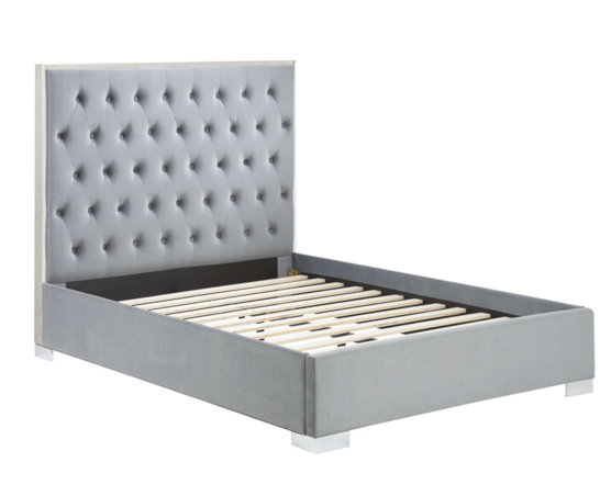 Chelsea Double Bed - Grey & Silver