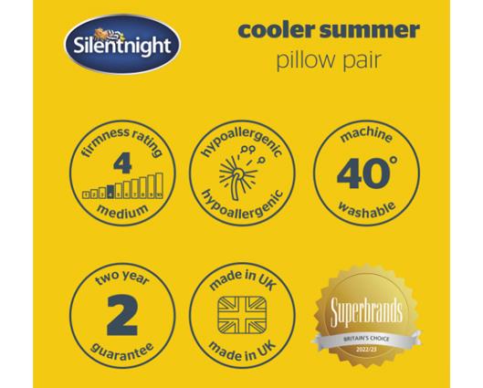 Silentnight Cooler Summer Pillow - 2 Pack