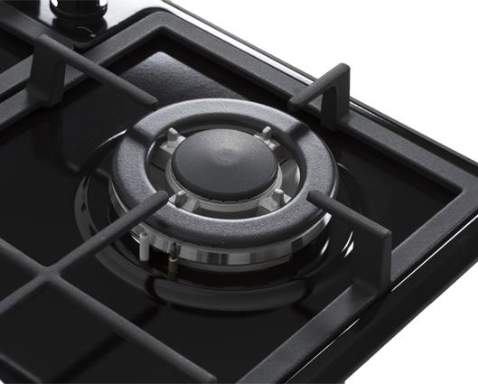 Creda C60GFCWBL Black 60cm Gas Hob With Wok Burner