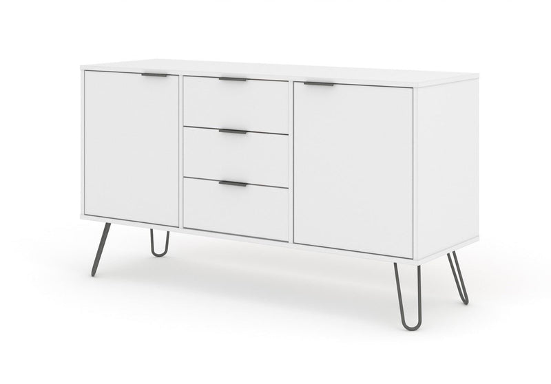 Augusta White Medium Sideboard with 2 Doors, 3 Drawers