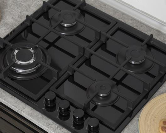 Creda C60GFCWG Black 60cm Gas on Glass Hob