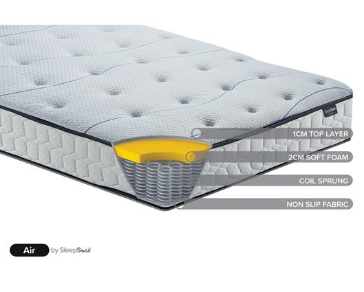 Berlin Bed with SleepSoul Air Mattress - Single