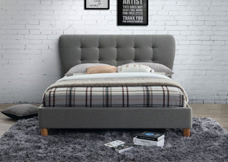 Stockholm Small Double Bed - Grey