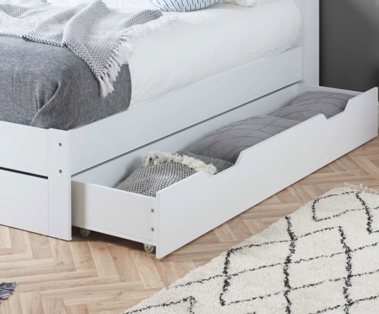 Alfie Single Storage & Shelving Bed - White