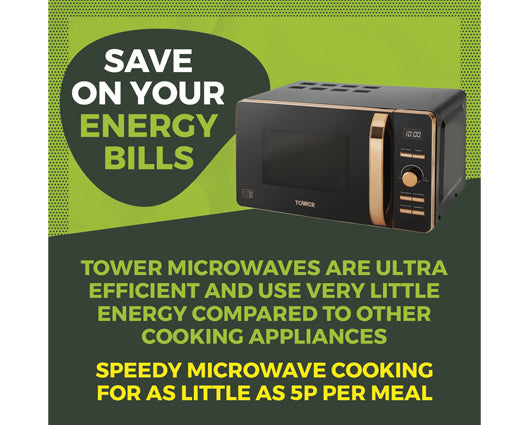 Tower 800W 20L Digital Microwave Rose Gold