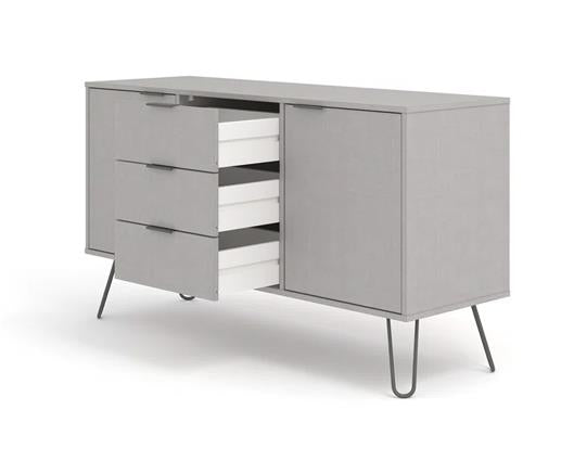 Augusta Grey Medium Sideboard with 2 Doors, 3 Drawers