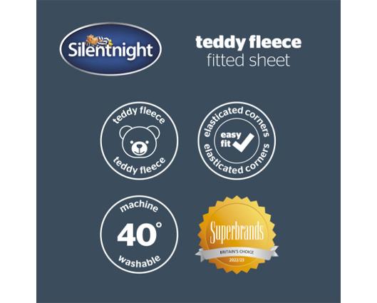 Single - Silentnight Teddy Fleece Fitted Sheet � Natural