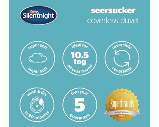 Superking - Silentnight Seersucker Coverless Duvet 10.5 Tog