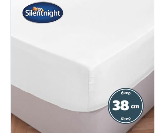 Superking - Silentnight Pure Cotton Extra Deep Fitted Sheet � White