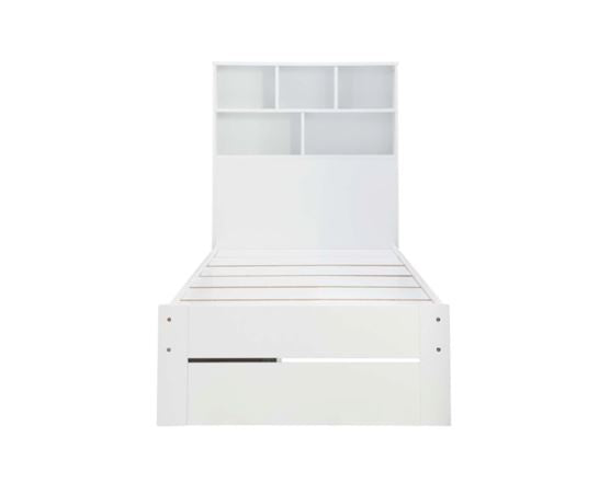 Alfie Single Storage & Shelving Bed - White