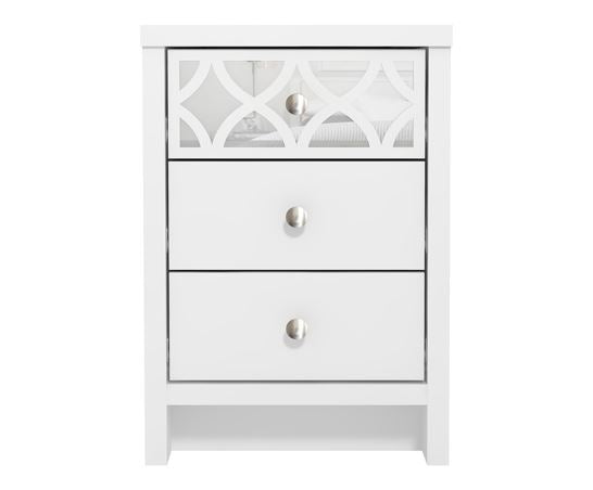 Arlo 3 Drawer Bedside Table- White