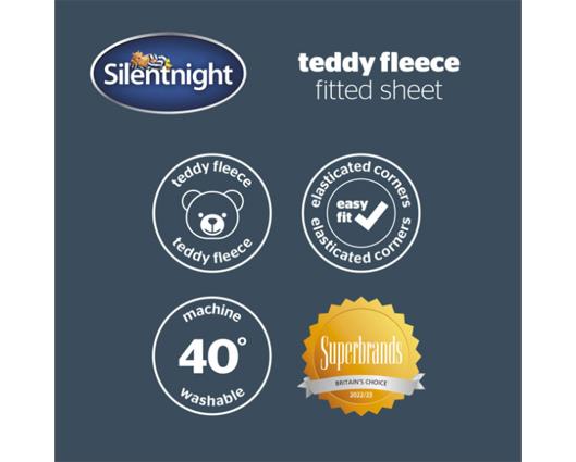 King - Silentnight Teddy Fleece Fitted Sheet - Sage