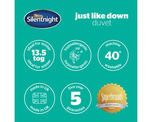 King - Silentnight Just Like Down Duvet � 13.5 Tog