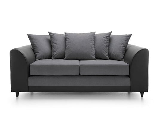 Dylan 3 Seater Sofa - Black & Charcoal