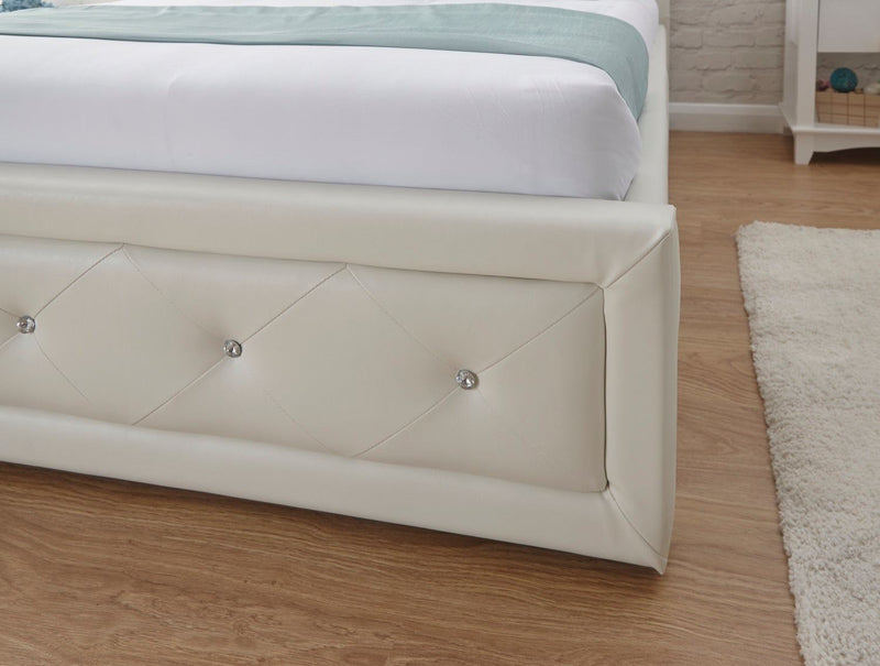 Hollywood Ottoman Double Bed - White