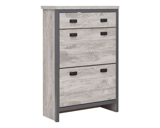 Boston 2 Tier, 1 Drawer Shoe Cabinet-Grey