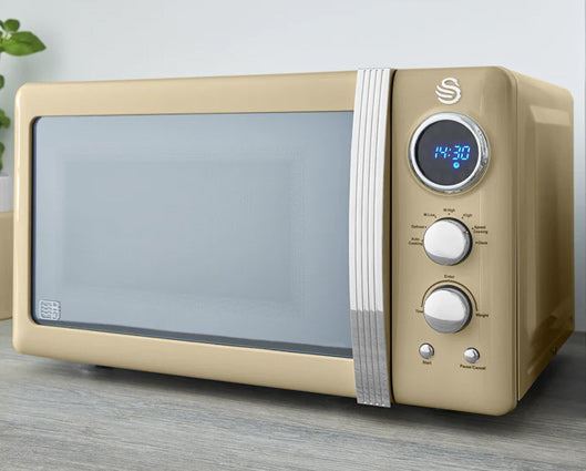 Swan Retro 800W 20L Digital Microwave Cream