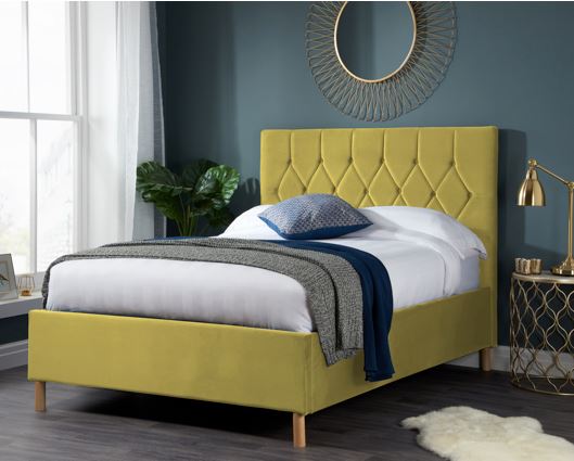 Loxley Double Ottoman Bed - Mustard