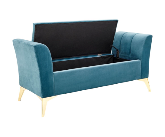 Pippa Ottoman Storage Bench- Teal