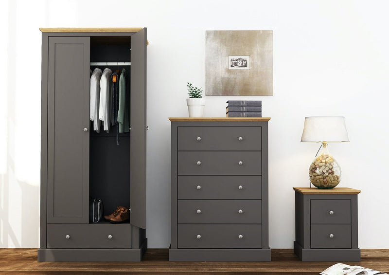 Dagwood 2 Door Wardrobe Charcoal