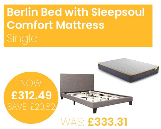 Berlin Bed with SleepSoul Comfort Mattress - Single