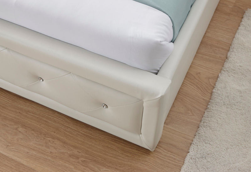 Hollywood Ottoman Double Bed - White