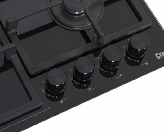 Creda C60GFCWG Black 60cm Gas on Glass Hob