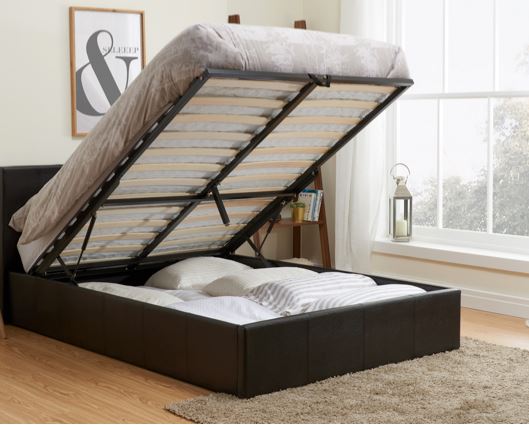 Berlin Double Ottoman Bed - Brown