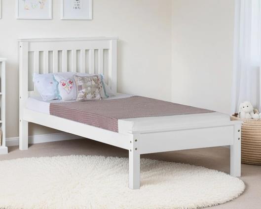 Monaco Single Bed Low Foot End - White