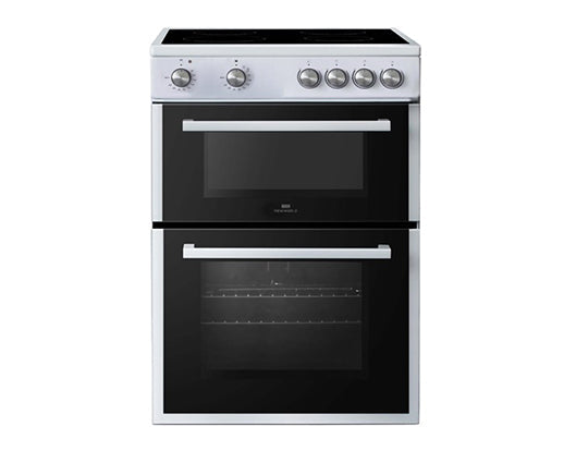 New World NWTC60CW 60cm Twin Cavity Electric Cooker with Ceramic Hob White