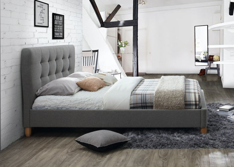 Stockholm Small Double Bed - Grey