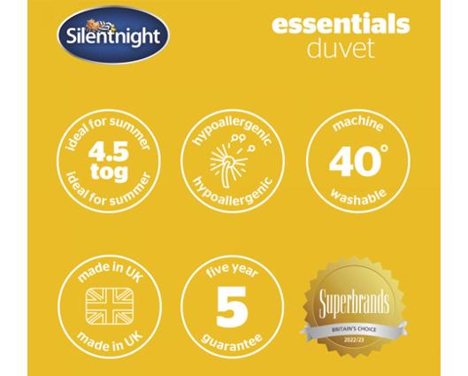 Single - Silentnight Essentials Duvet -  4.5 Tog