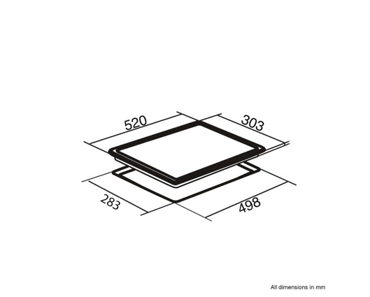 SIA GHG302BL 30cm 2 Burner Glass On Gas Domino Hob With Enamel Pan Stands Black 