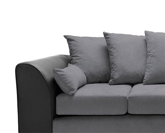 Dan Right Hand Facing Corner Sofa - Black & Charcoal