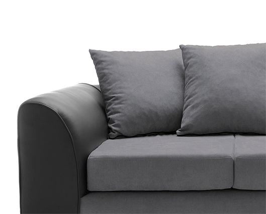 Dylan 2 Seater Sofa- Black & Charcoal