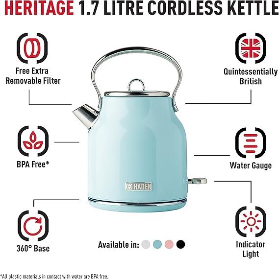 Haden Heritage 1.7L Kettle Turquoise