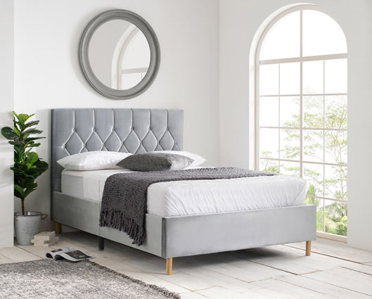 Luxton King Size Bed-Grey